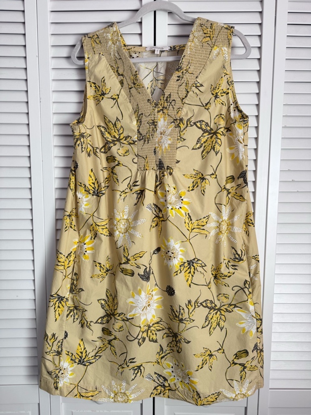 Dorothee Schumacher Cotton Floral Print V-Neck Sleeveless Midi Dress 6 US 12